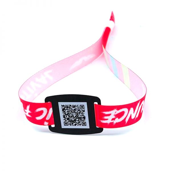 RFID Satin Cloth Wristbands red color