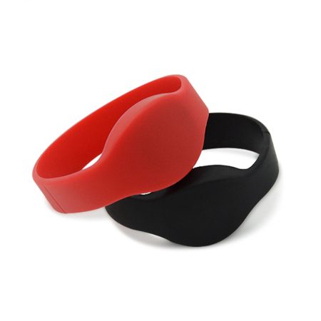 TRSB01-00 silicone rfid wristband size red and black color