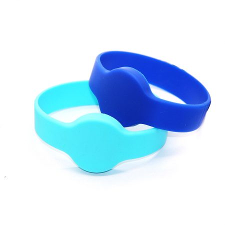 TRSB01-004 silicone rfid wristband aqua and blue color