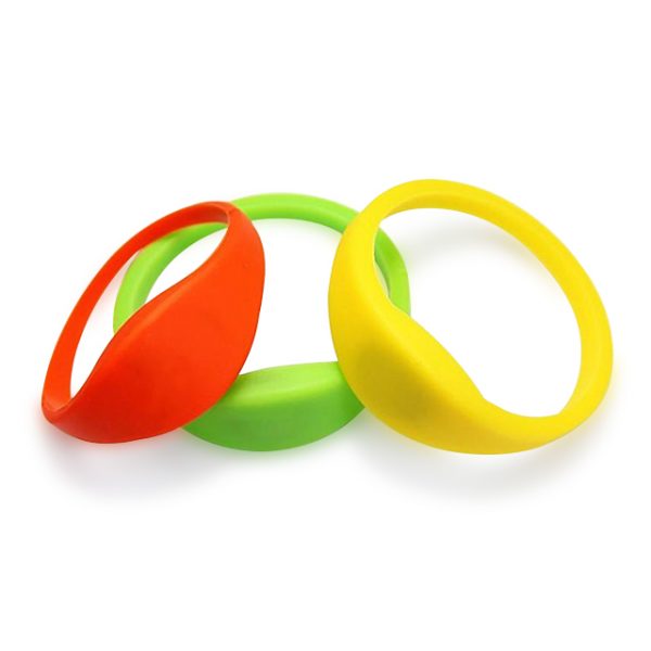 TRSB01-005 silicone rfid wristband red green yellow color