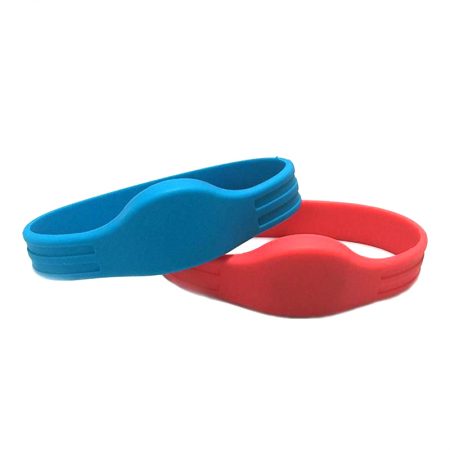 TRSB01-006 silicone rfid wristband blue and red color