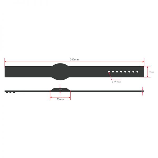 TRSB02-001 adjustable RFID silicone wristband size 800