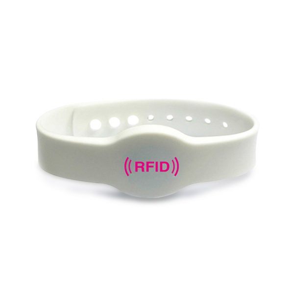 TRSB02-001 adjustable RFID silicone wristband white color