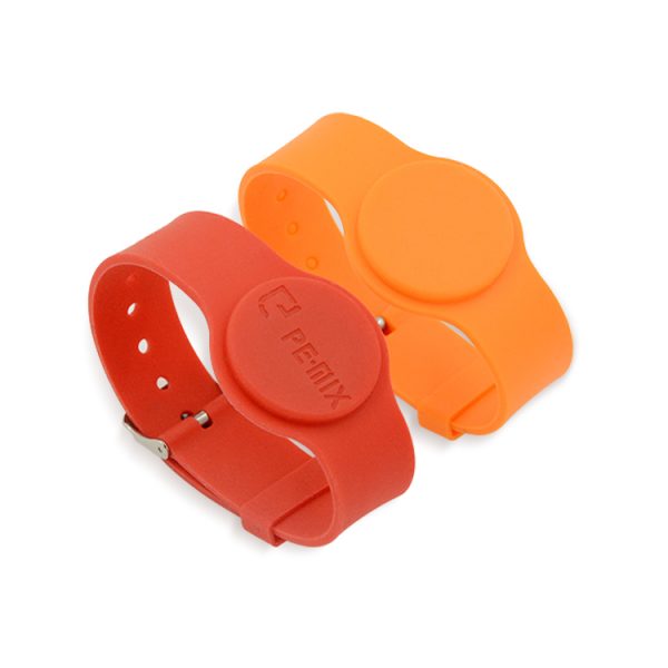 TRSB02-003 rfid silicone wristband red and orange