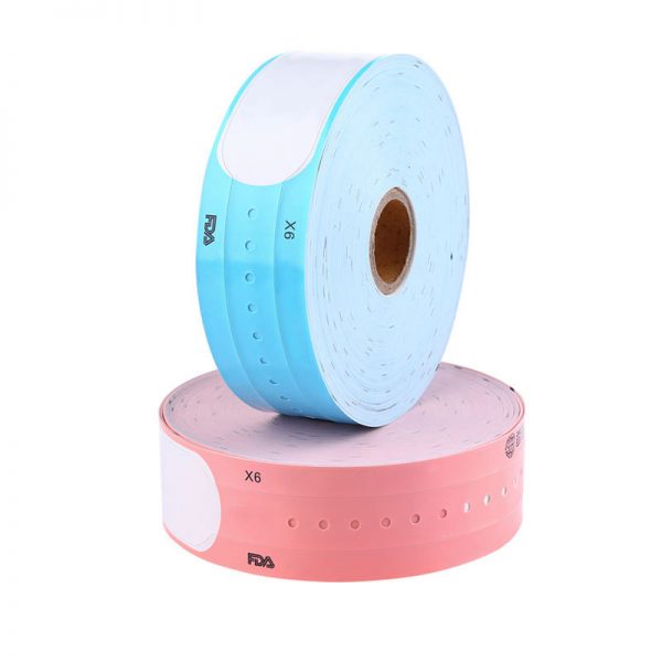 TRTHB01-002 rfid thermal wristband blue and pink